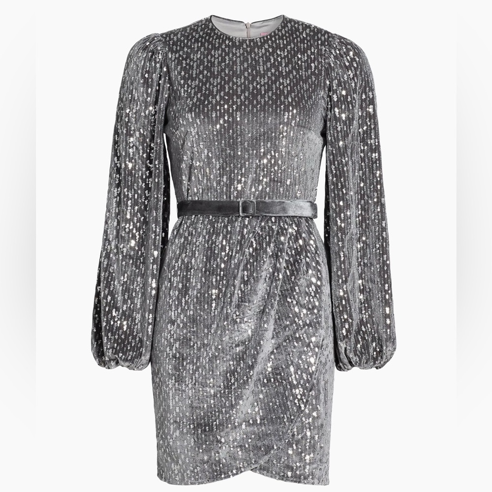 NWT- LDT Gianna Elegant Silver Sequin Dress